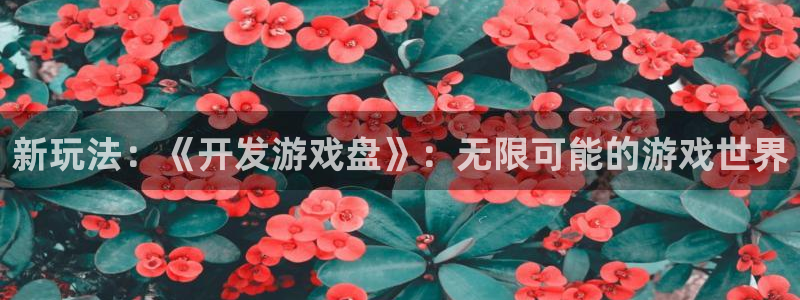 沐鸣2登录测试：新玩法：《开发游戏盘》：无限可能的游戏世界